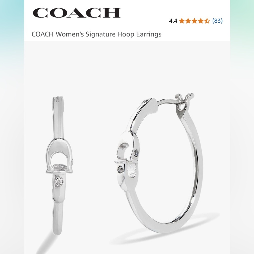 NWT Coach Signature  Hoop Earrings
